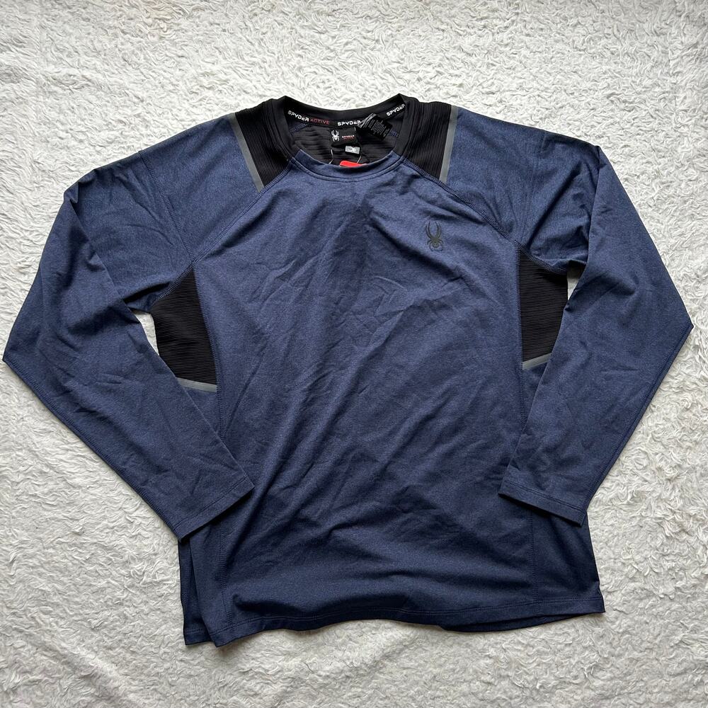 🥶 Spyder Active Blue and Black Layering Top Men's Size Medium